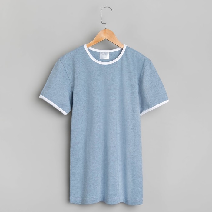 Футболка мужская MINAKU, круглый вырез, размер 50, цвет синий