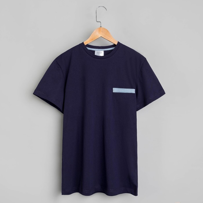 Футболка мужская MINAKU, размер 48, цвет тёмно-синий