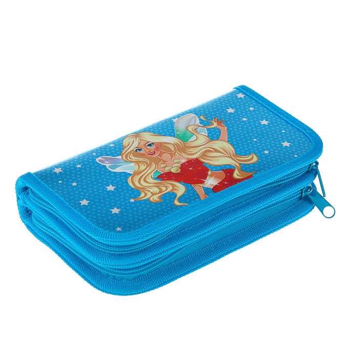 Пенал 2 секции 105x190 мм, ламинированный картон, печать на фольге "Принцесса Фея"