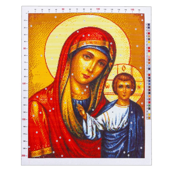 Канва для вышивания с рисунком «Казанская Божья Матерь», 47 х 39 см
