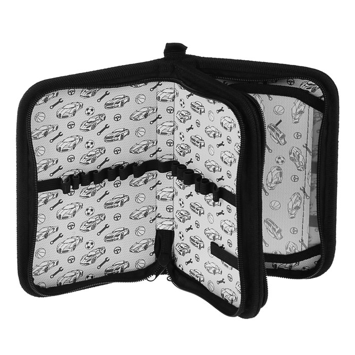 Пенал 2 секции 120x190 мм, откидная планка, ламинированный картон "Чемпионат"