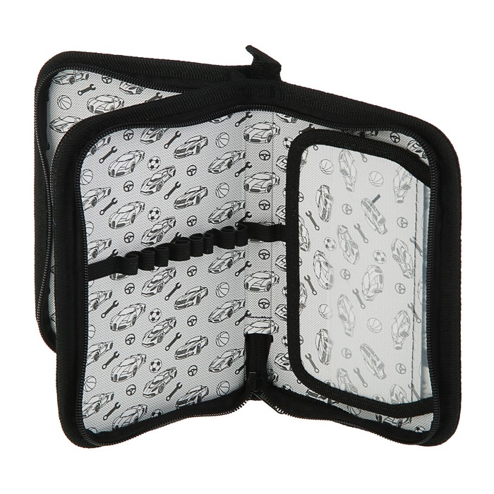 Пенал 2 секции 120x190 мм, откидная планка, ламинированный картон "Чемпионат"