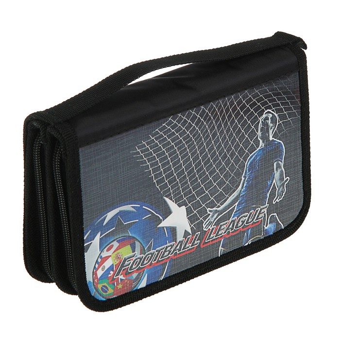 Пенал 2 секции 120x190 мм, откидная планка, ламинированный картон "Чемпионат"