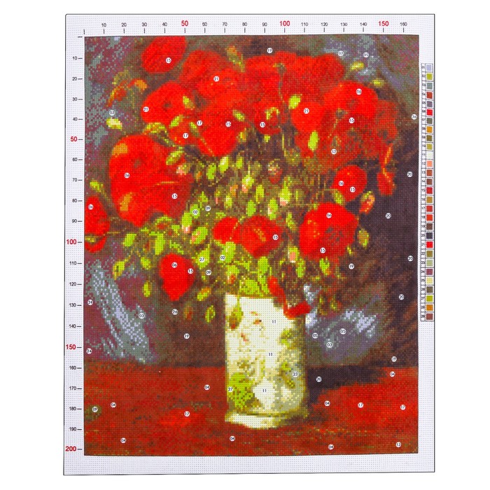 Канва для вышивания с рисунком «Ван Гог. Ваза с красными маками», 47 х 39 см