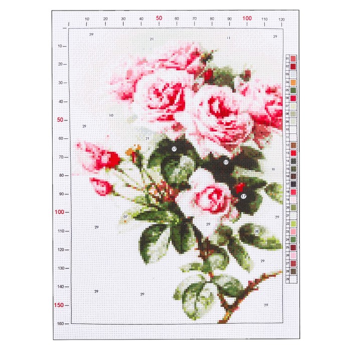 Канва для вышивания с рисунком «Рауль дэ Лонгпрэ. Розы», 28 х 37 см