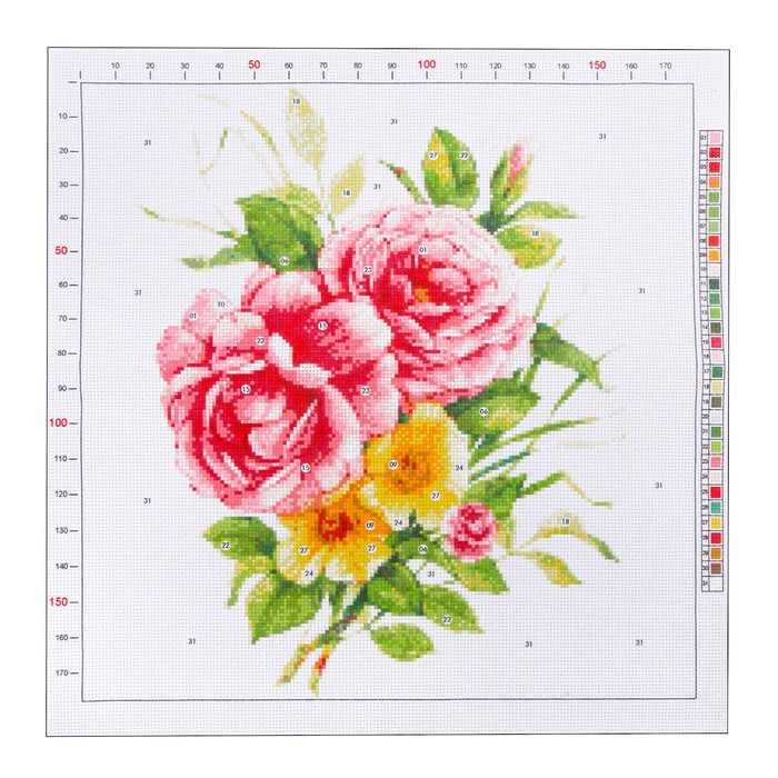 Канва для вышивания с рисунком «Райский букет», 41 х 41 см