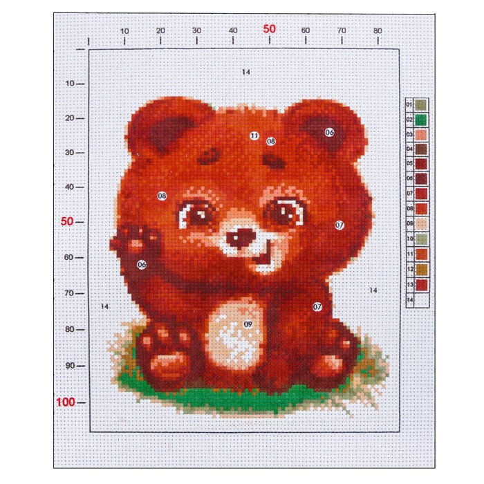 Канва для вышивания с рисунком «Мишутка», 20 х 25 см