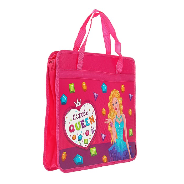 Папка с ручками пластиковая А4 (330х260мм) ширина 75мм "Современная принцесса"