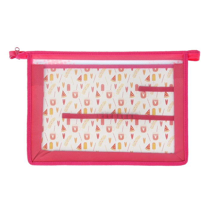 Папка для труда А4, молния сверху, пластиковая "Модная Мяу"