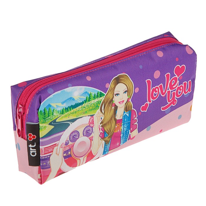 Пенал мягкий 1 отделение, объемный 195х84х40 мм, большой "Автоледи"