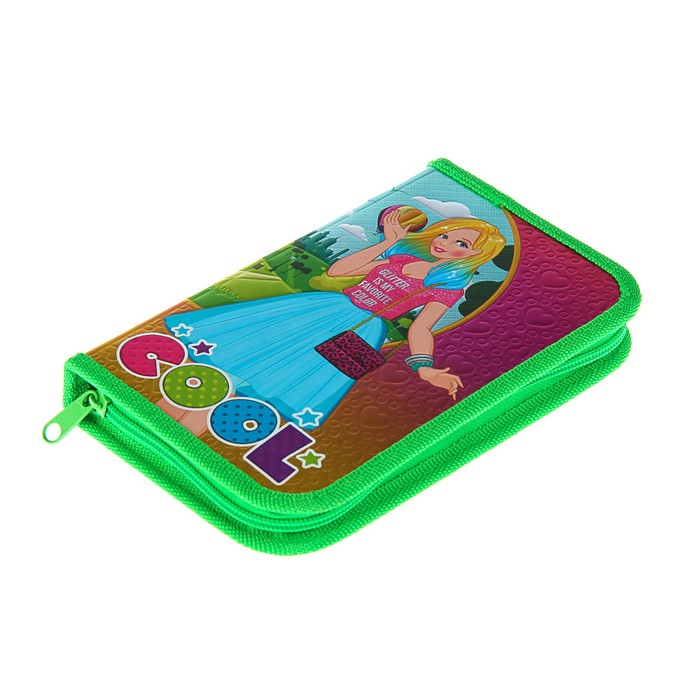 Пенал 1 секция 115х190х30мм, ламинированный картон, многоуровневый конгрев "Яркая девочка"