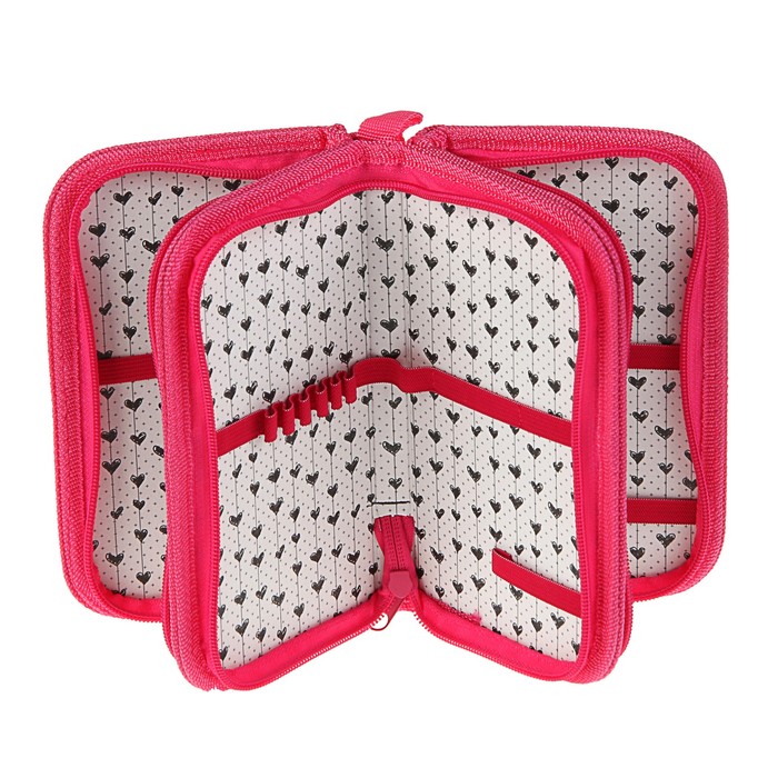 Пенал 3 секции 105x190 мм, ламинированный картон, фольга, BLONDY GIRL