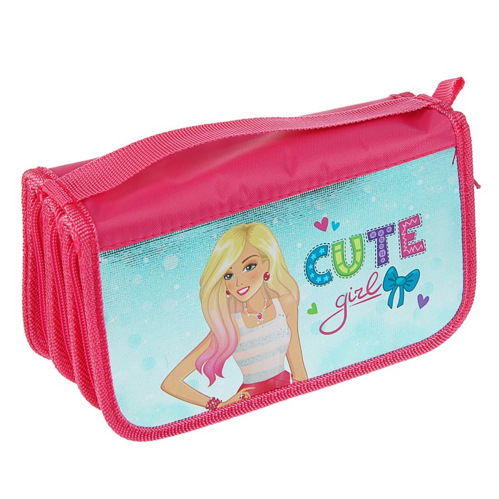 Пенал 3 секции 105x190 мм, ламинированный картон, фольга, BLONDY GIRL
