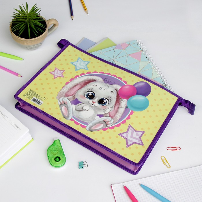 Папка для тетрадей "Зайка", А4
