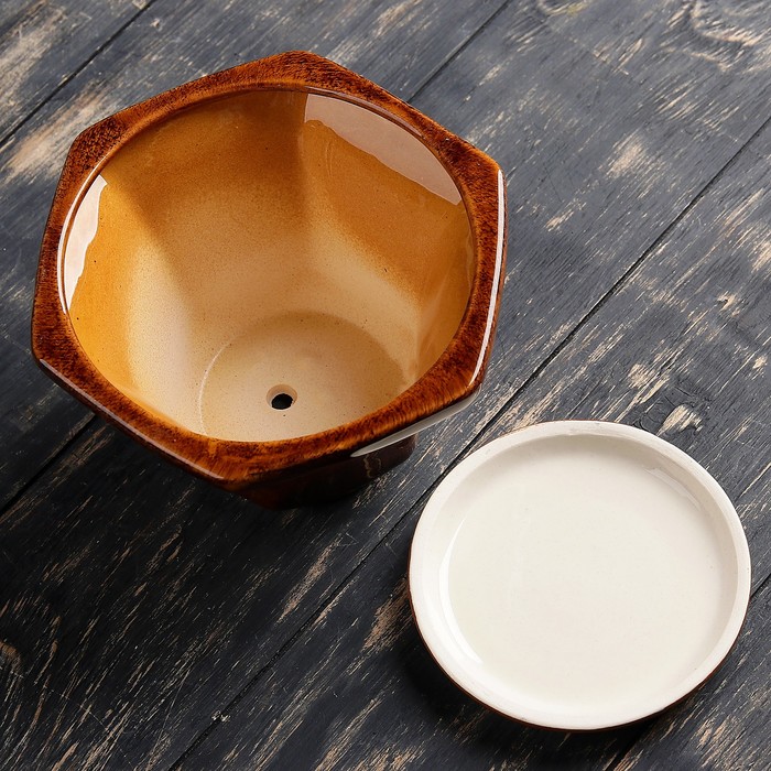 Набор горшков цветочных 3шт. "Оазис" коричневый