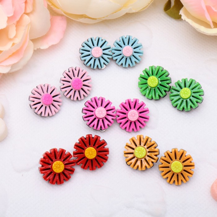 Клипсы детские "Выбражулька" ромашка, форма МИКС, цвет МИКС