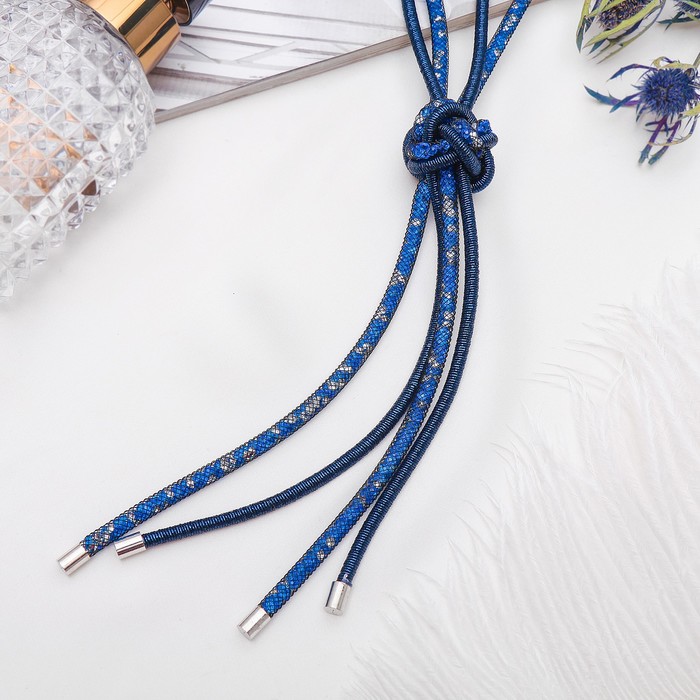 Бусы "Стардаст" с узлом, цвет синий, 50 см