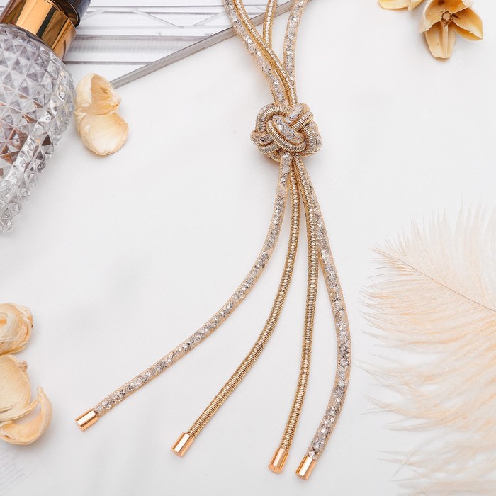 Бусы "Стардаст" с узлом, цвет золотой, 50 см