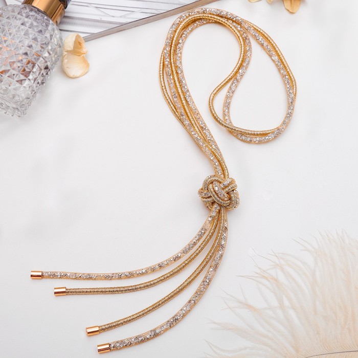 Бусы "Стардаст" с узлом, цвет золотой, 50 см