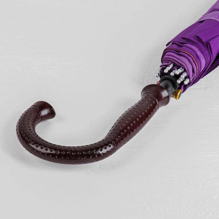 Зонт-трость "Горы", полуавтоматический, R=49см, цвет фиолетовый/жёлтый