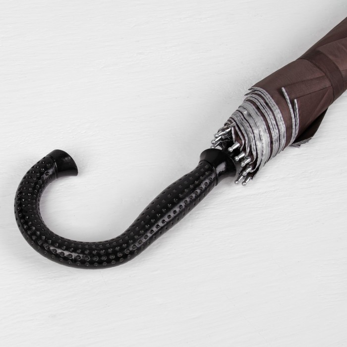 Зонт-трость, полуавтоматический, R=61см коричневый