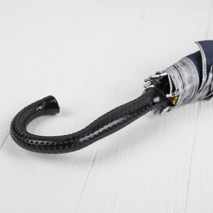 Зонт-трость, полуавтоматический, R=61см, цвет синий