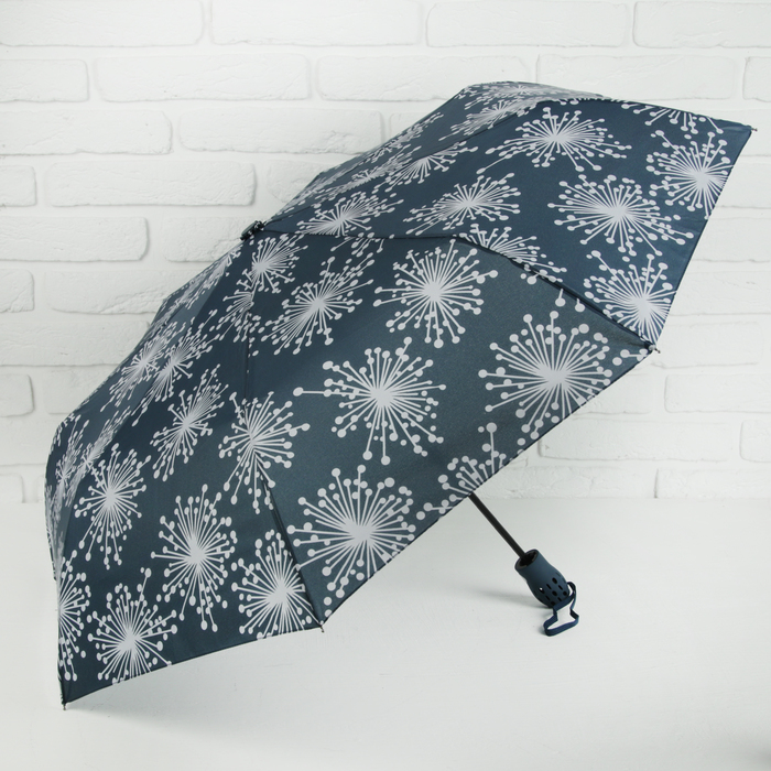 Зонт полуавтоматический "Одуванчики", R=49см, цвет серый
