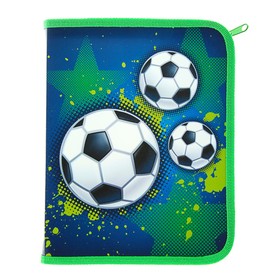 

Папка для тетрадей А5, молния вокруг, пластиковая "Футбол"