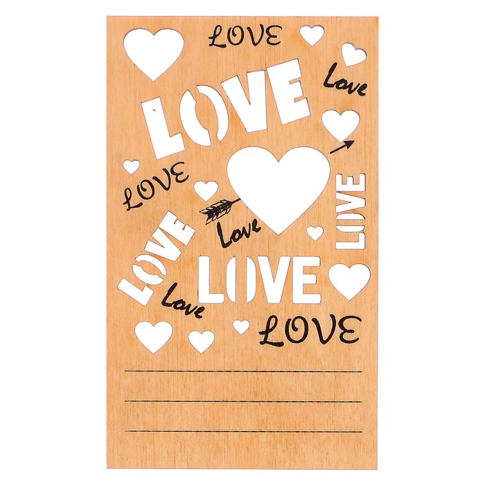 Открытка деревянная "Love"
