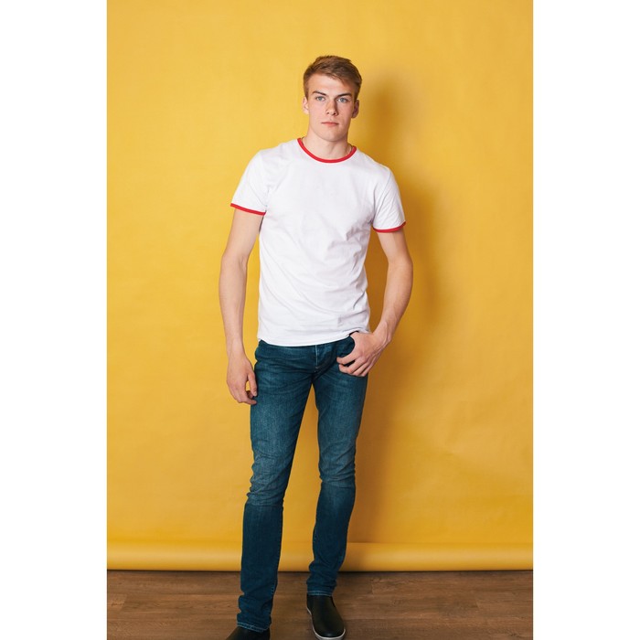 Футболка мужская MINAKU, круглый вырез, размер 44, цвет белый