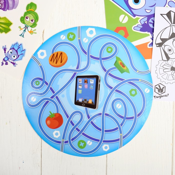 Игры в дорогу ФИКСИКИ "Фаер и Нолик!" + пластилин, карандаши 6 шт., прищепки 12 шт.