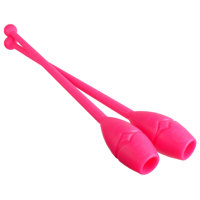 Булавы вставляющиеся для гимнастики (пластик,каучук) 41см, цвет розовый
