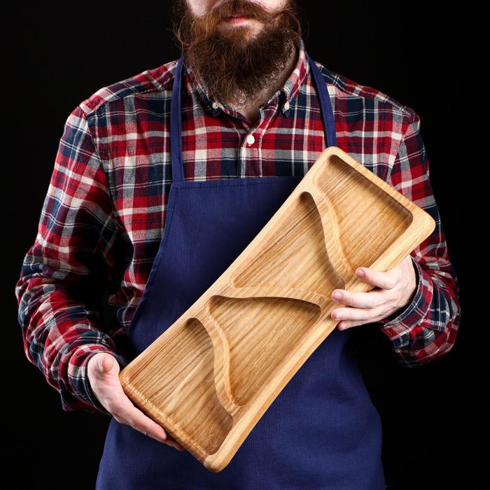 Тарелка для закусок "Хамон", 40 х 20 см, массив ясеня