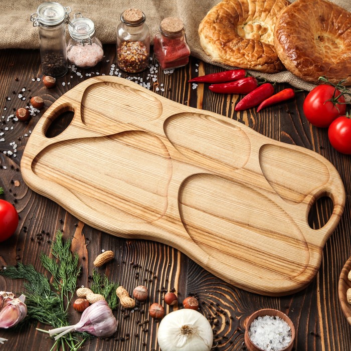 Поднос для закусок "Бавария", 50 х 30 см, массив черешни