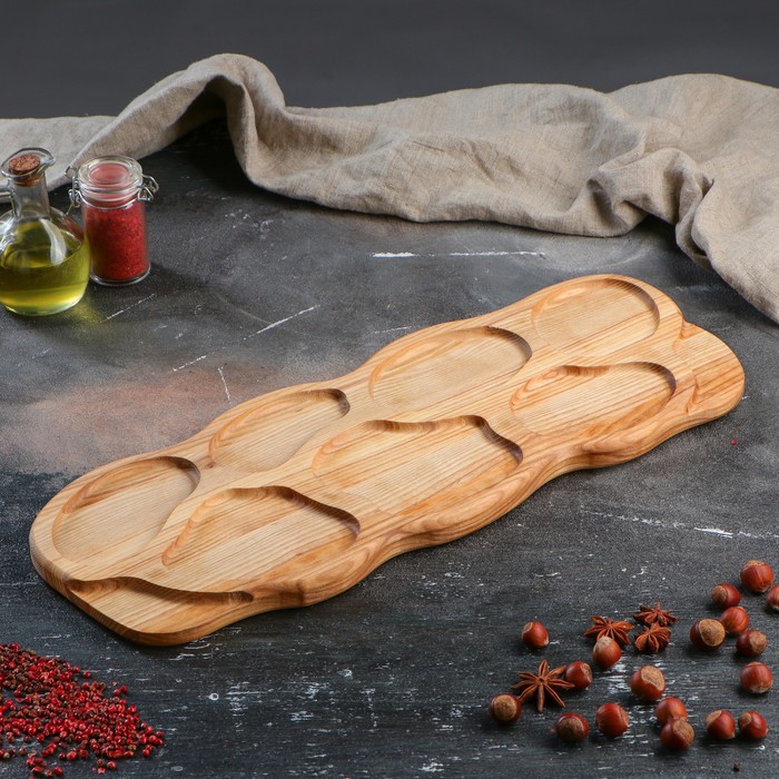 Тарелка для закусок "Паб", 50 х 20 см, массив ясеня