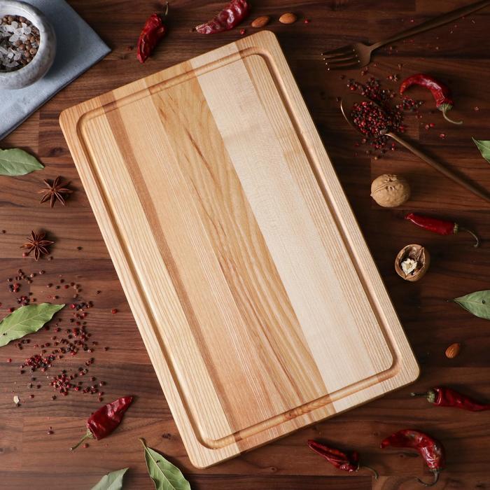 Тарелка для закусок "Бир", 40 х 30 см, массив ясеня