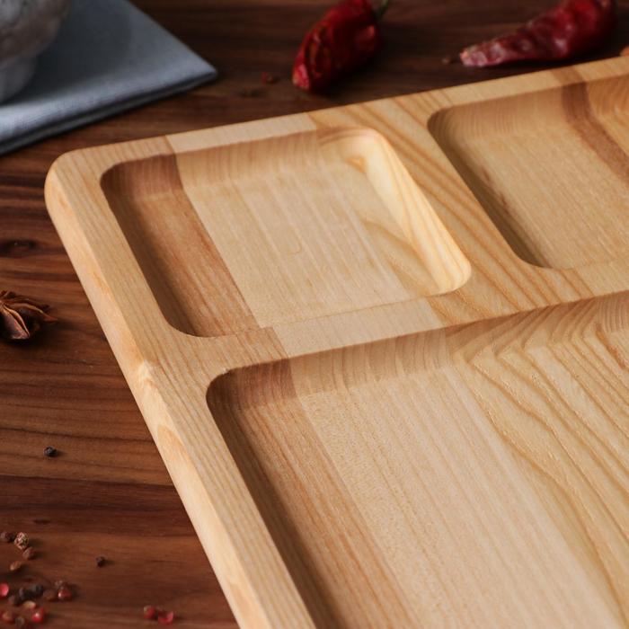 Тарелка для закусок "Бир", 40 х 30 см, массив ясеня