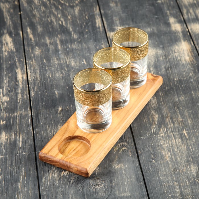 Доска для шотов, массив ясеня, 20 х 7 см, диаметр для шотов 39 мм