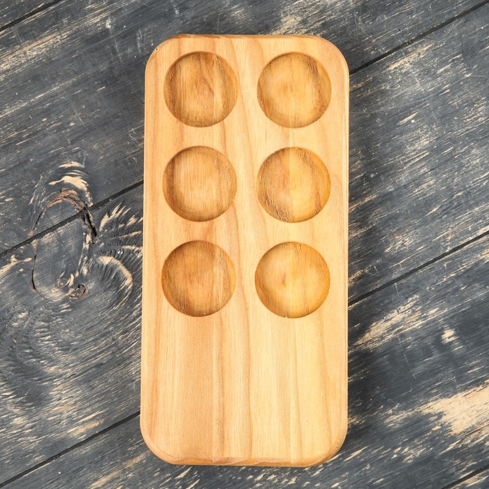 Доска для шотов, массив ясеня, 25 х 12 см, диметр для шотов 39 мм
