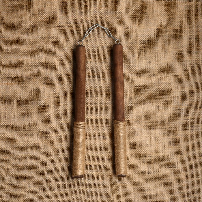 Сувенирное деревянное оружие Нунчаки, темные, 25 см, массив бука детское деревянное оружие нунчаки 25 × 2 × 2 см