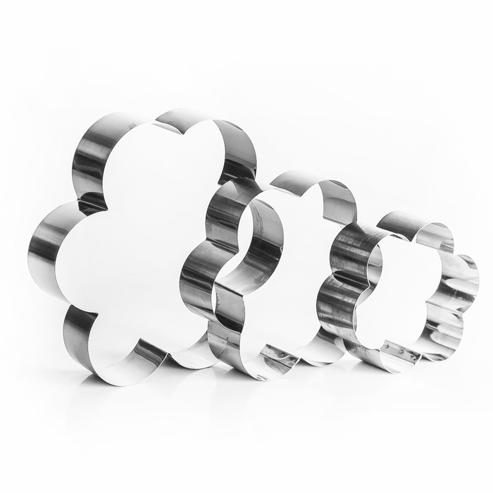 Набор форм для выпечки и выкладки "Цветок", 20 х 20 х 5 см, 3 шт.