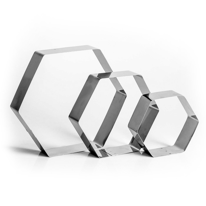 Набор форм для выпечки и выкладки "Шестиугольник", 20 х 20 х 5 см, 3 шт.