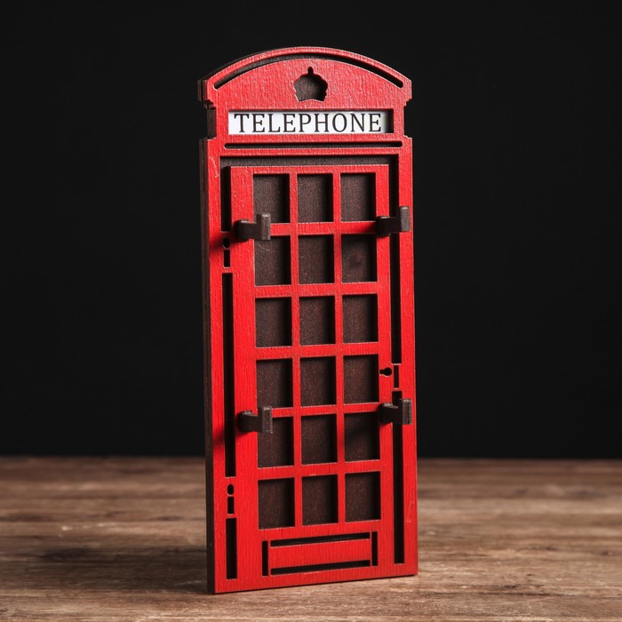 Ключница "Telephone" плоская, КРАСНАЯ