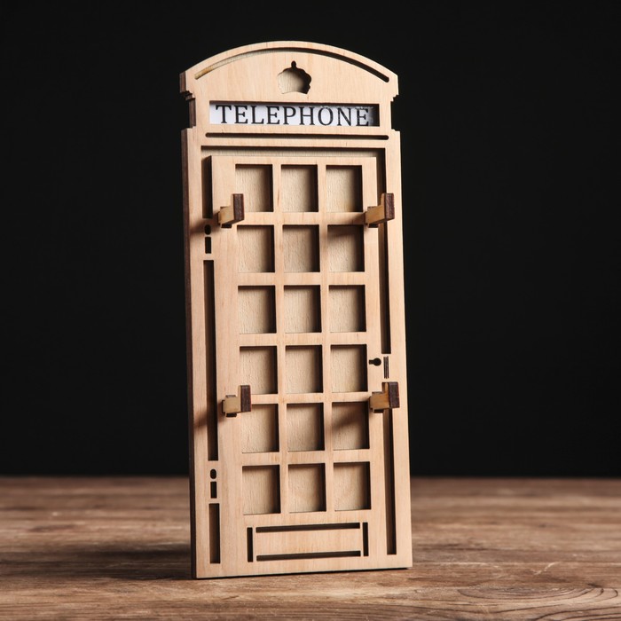 Ключница "Telephone" плоская, БЕЖЕВАЯ