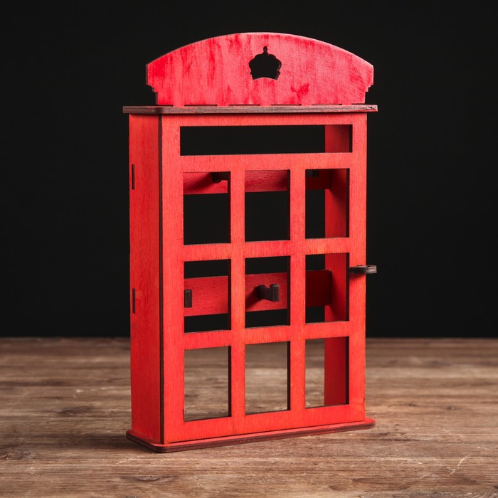 Ключница "Telephone" объёмная, КРАСНАЯ