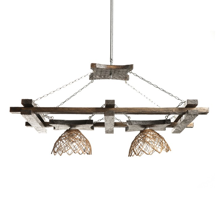 Деревянная люстра "Заводь", цвет палисандр