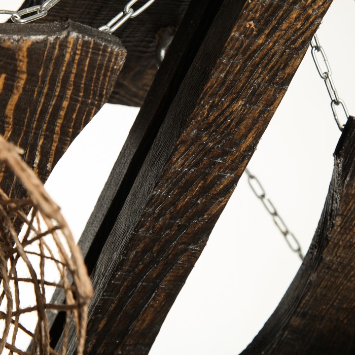 Деревянная люстра "Заводь", цвет палисандр