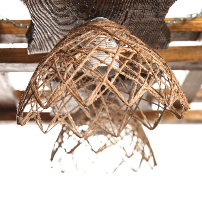 Деревянная люстра "Заводь", цвет дуб