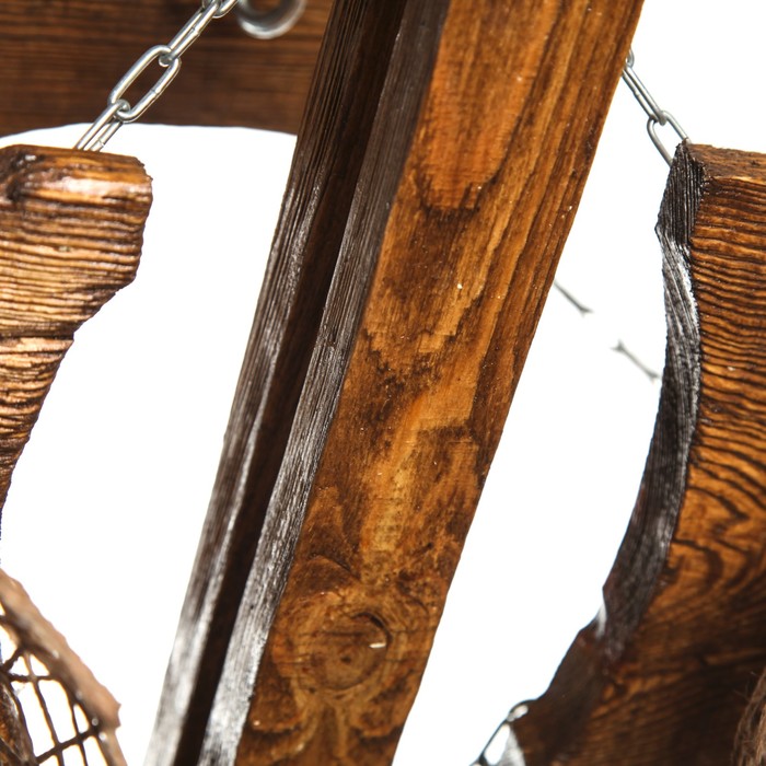 Деревянная люстра "Заводь", цвет дуб