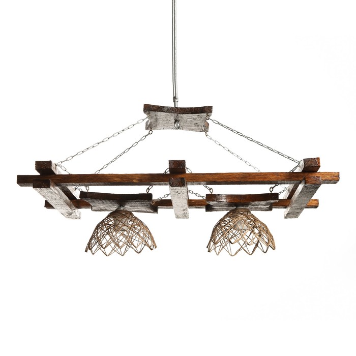 Деревянная люстра "Заводь", цвет орех